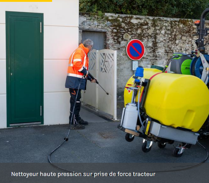Nettoyeur haute pression sur prise de force tracteur Rabaud distribué par Agrijoub